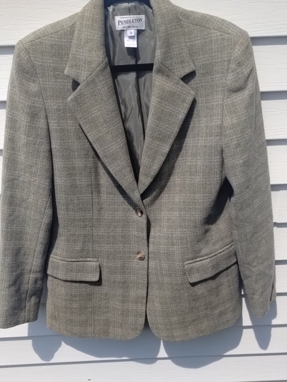 Pendleton Wool Green Plaid Blazer